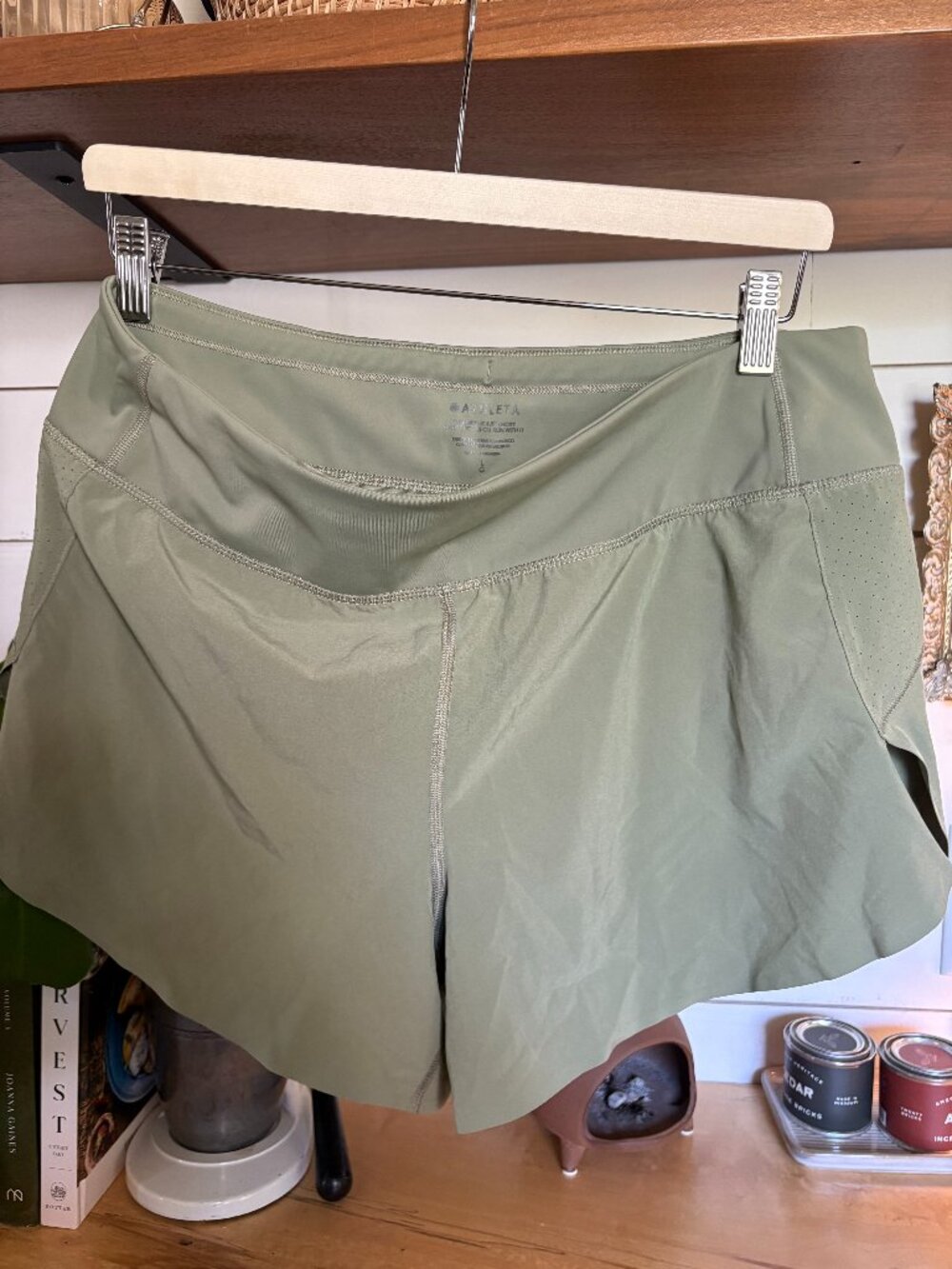 Athleta Olive Green Running Shorts – Size L